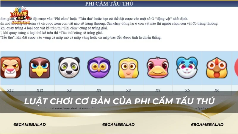 Luật chơi cơ bản của Phi cầm tẩu thú